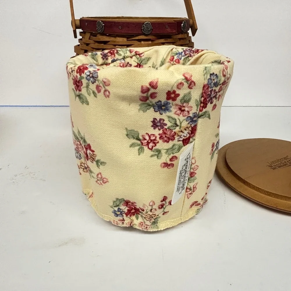 Vintage Longaberger Basket Lid Tournament of Roses Pasadena Floral Liner 2004